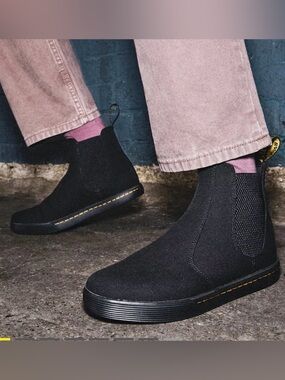 Dr. Martens - Doc Marten Black Canvas Makela Chelsea Boots Women’s Size 11